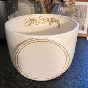 White Stripe Happy Everything Big Bowl